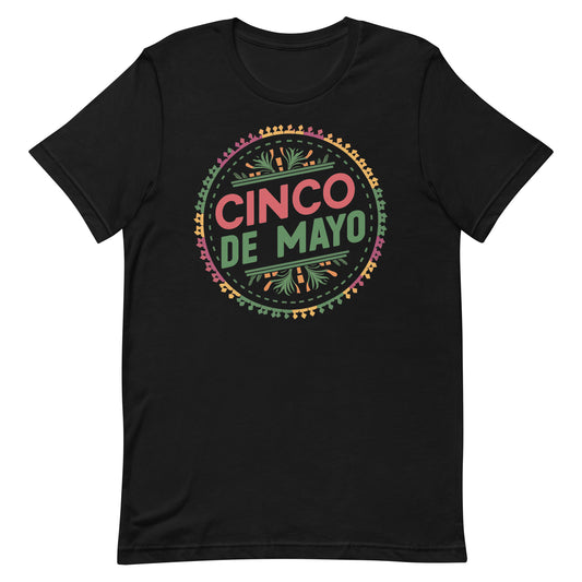 Festive Cinco de Mayo Celebration Emblem Print Unisex t-shirt