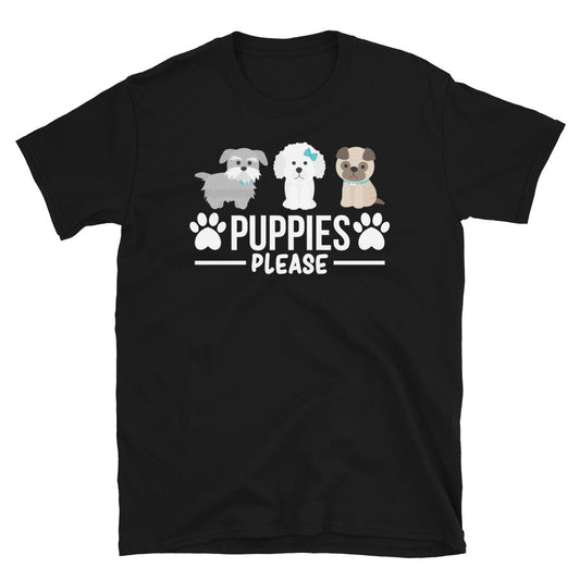 Puppies Please Dog Paw Print Short-Sleeve Unisex T-Shirt